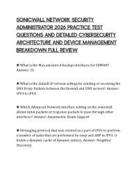 SONICWALL NETWORK SECURITY ADMINISTRATOR 2026 PRACTICE TEST QUESTIONS AND DETAILED CYBERSE