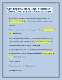 CDA Exam Success Pack: Frequently Tested Questions with Smart Answers