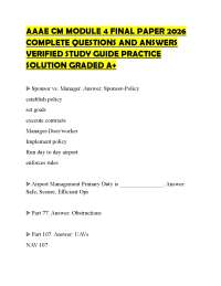 AAAE CM MODULE 4 FINAL PAPER 2026 COMPLETE QUESTIONS AND ANSWERS VERIFIED STUDY GUIDE PRAC
