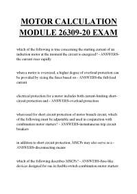 MOTOR CALCULATION MODULE 26309-20 EXAM