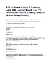 _BIOL251 Human Anatomy & Physiology I w_Lab 2026 _ Module 2 Exam Review _70+ Questions and