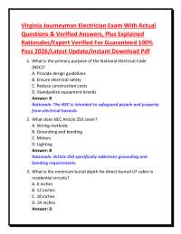 Virginia Journeyman Electrician Exam With Actual Questions & Verified Answers, Plus Explai