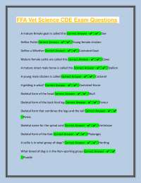 FFA Vet Science CDE Simplified Questions & Answers for Quick Understanding