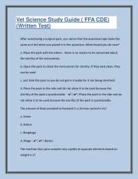 Vet Science Study Guide ( FFA CDE) (Written Test) Real Exam Questions & Expert Answers