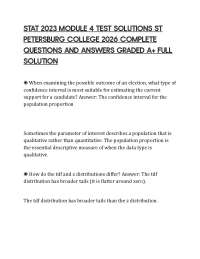 STAT 2023 MODULE 4 TEST SOLUTIONS ST PETERSBURG COLLEGE 2026 COMPLETE QUESTIONS AND ANSWER