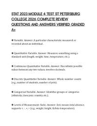 STAT 2023 MODULE 4 TEST ST PETERSBURG COLLEGE 2026 COMPLETE REVIEW QUESTIONS AND ANSWERS V