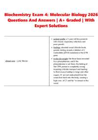 Biochemistry Exam 4: Molecular Biology 2026 Questions And Answers | A+ Graded