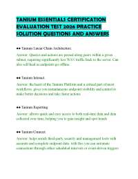 TANIUM ESSENTIALS CERTIFICATION EVALUATION TEST 2026 PRACTICE SOLUTION QUESTIONS AND ANSWE