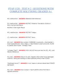 PTAP 1320 - TEST # 2 - QUESTIONS WITH COMPLETE SOLUTIONS, GRADED A+.