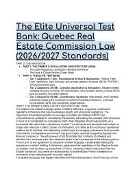 Quebec Real Estate Law OACIQ Exam Test Bank 2026/2027: 88 Questions, Bill 96 & FINTRAC Rul