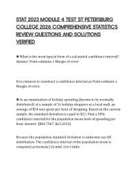 STAT 2023 MODULE 4 TEST ST PETERSBURG COLLEGE 2026 COMPREHENSIVE STATISTICS REVIEW QUESTIO