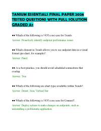 TANIUM ESSENTIALS FINAL PAPER 2026 TESTED QUESTIONS WITH FULL SOLUTION GRADED A+