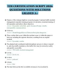 TIM CERTIFICATION SCRIPT 2026 QUESTIONS WITH SOLUTIONS GRADED A+