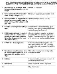 NUR 172 Exam 2 IV Therapy: Hondros Latest Q&A 2026-2027