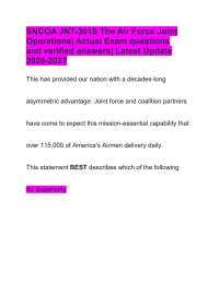 SNCOA JNT-301S The Air Force Joint Operations| Actual Exam questions and verified answers