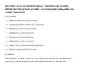 CALIFORNIA HVAC(C-20) CONTRACTOR EXAM – QUESTIONS AND ANSWERS | VERIFIED ANSWERS