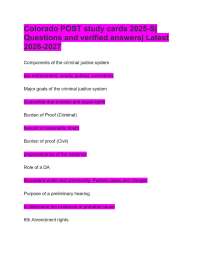 Colorado POST study cards 2025-S| Questions and verified answers| Latest 2026-2027