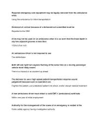 California DMV Ambulance Driver Certificate Exam Questions & Answers Verified