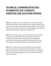 TECHNICAL COMMUNICATION 2026 EXAMINATION TEST COMPLETE QUESTIONS AND SOLUTIONS UPDATED