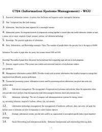 C724 (Information Systems Management) - WGU