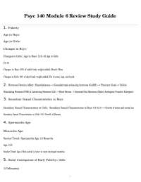 Psyc 140 Module 6 Review Study Guide