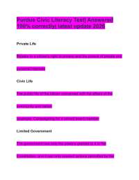 Purdue Civic Literacy Test| Answered 100% correctly| latest update 2026