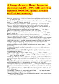 A Comprehensive Home Inspector National EXAM 100% fully solved & updated 2026-2027(lates