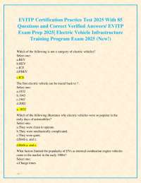 EVITP Certification Practice Test 2025 With 85 Questions and Correct Verified Answers