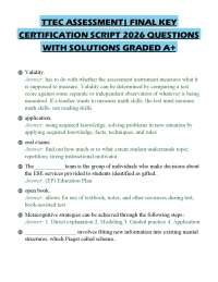 TTEC ASSESSMENT| FINAL KEY CERTIFICATION SCRIPT 2026 QUESTIONS WITH SOLUTIONS GRADED A+