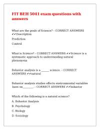 FIT BEH 5041 exam questions with answers