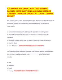 CA ARF Exam 2026-2027 – Q&A with Verified Answers