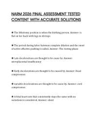 NARM 2026 FINAL ASSESSMENT TESTED CONTENT WITH ACCURATE SOLUTIONS
