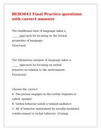 BEH5041 Final Practice questions with correct answers