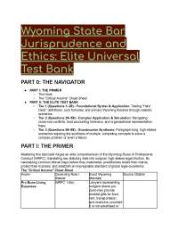 Elite Wyoming State Bar Jurisprudence & Ethics Test Bank 2026/2027: WRPC Exam Prep