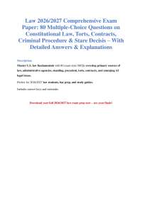 Law 2026/2027 Exam Q&A – 80 MCQs with Explanations