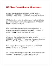 GA Class F questions with answers