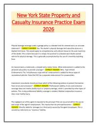 New York State Property and Casualty Insurance Practice Exam 2026