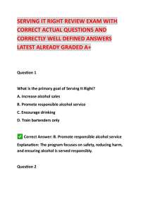 SERVING IT RIGHT REVIEW EXAM WITH CORRECT ACTUAL QUESTIONS