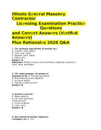 Illinois Masonry Contractor Exam Practice Questions and Review Guide