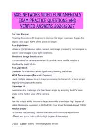 AXIS NETWORK VIDEO FUNDAMENTALS EXAM PRACTICE QUESTIONS AND VERiFIED ANSWERS 2026/2027