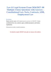 Law Exam Prep 2026/2027: 80 Questions & Answers