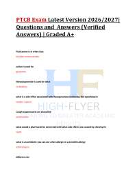 PTCB Exam Latest Version 2026/2027| Questions and Answers (Verified Answers) | Graded A