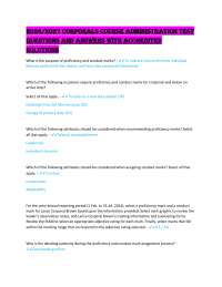 2026/2027 Corporals Course Administration test questions and answers with Accredited solut