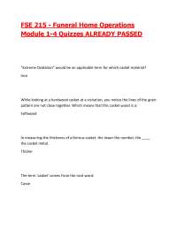 FSE 215 - Funeral Home Operations Module 1-4 Quizzes ALREADY PASSED