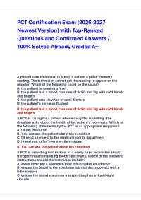 PCT Certification Exam (2026-2027 Newest Version) with Top-Ranked Questions and Answers