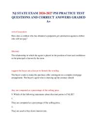 NJ STATE EXAM 2026-2027 PSI PRACTICE TEST QUESTIONS AND CORRECT ANSWERS GRADED A+