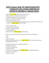 RCIS Practice Test| 197 QUESTIONS| WITH COMPLETE SOLUTIONS VERIFIED BY EXPERTS GRADED