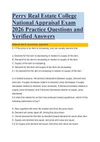 Perry Real Estate College National Appraisal Exam 2026 Practice Questions and Verified Ans