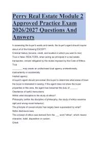 Perry Real Estate Module 2 Approved Practice Exam 2026/2027 Questions And Answers