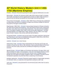 AP World History Modern Unit 4 1450-1750 (Maritime Empires)